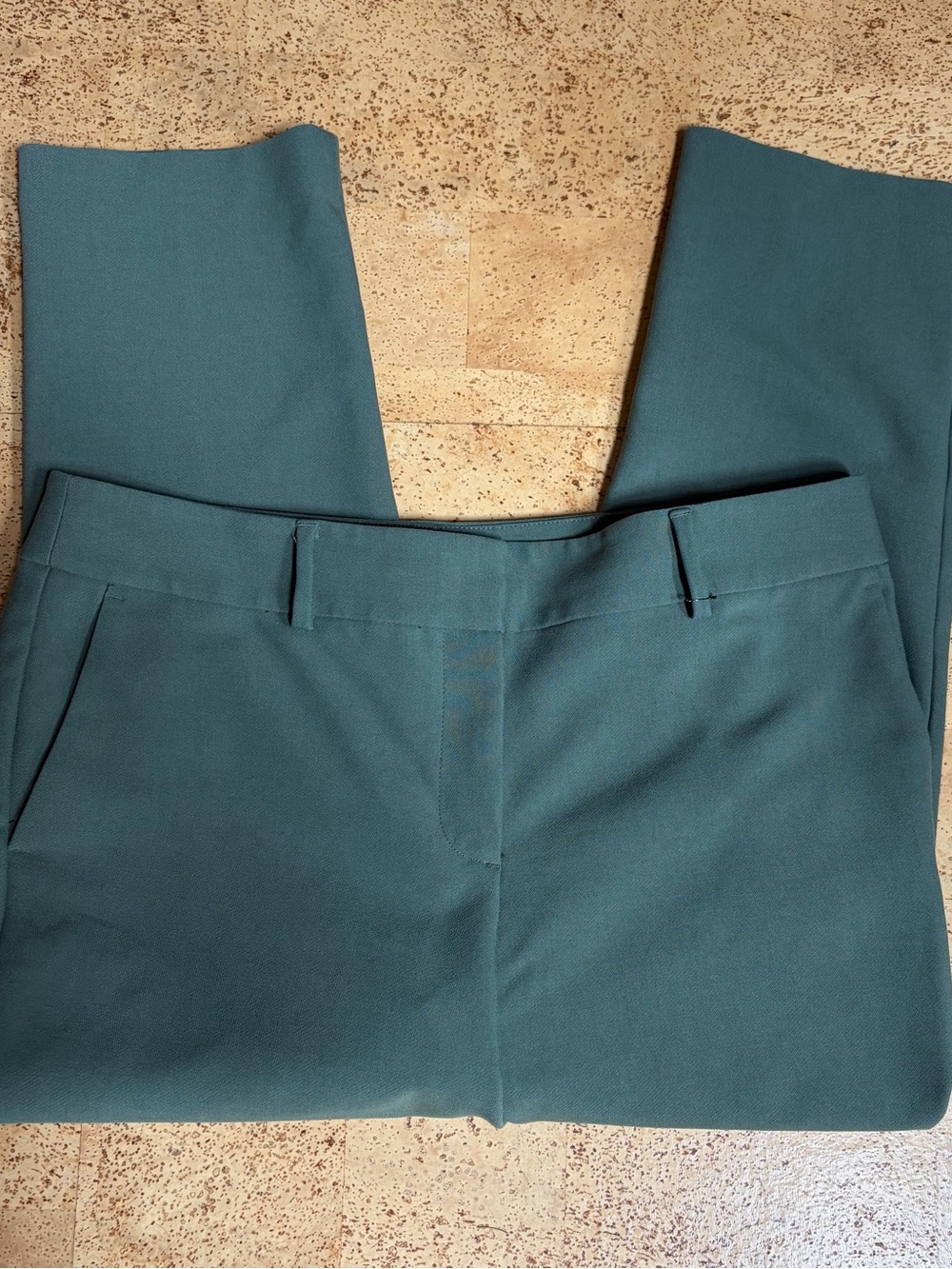 LOFT Teal Ankle-Length Straight Pants